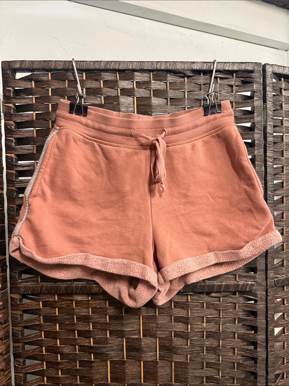 American Eagle Outfitters Terry Drawstring Shorts in Dusty Rose #124